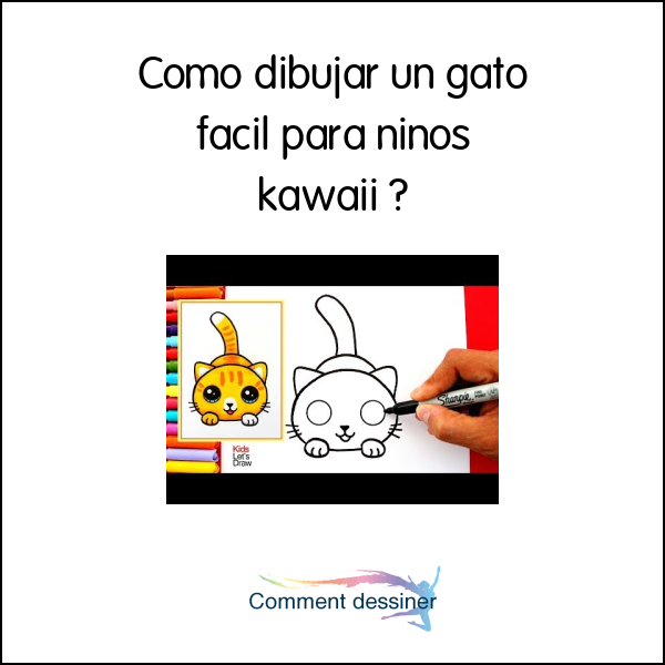 Como dibujar un gato facil para niños kawaii